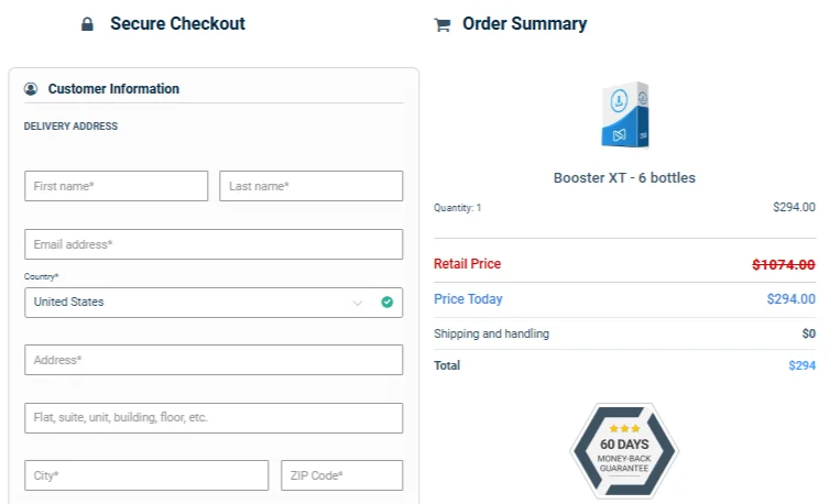 Buy Booster XT male performance supplement now